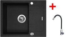 Sinks LINEA 600 XC Granblack + Elasta nerez/černá