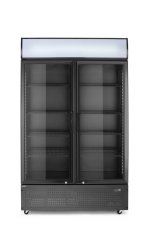 Barová chladnička s podsvíceným panelem, dvoudveřová, Arktic, 512L, Černá, 230V/510W, 585x1120x(H)1900mm