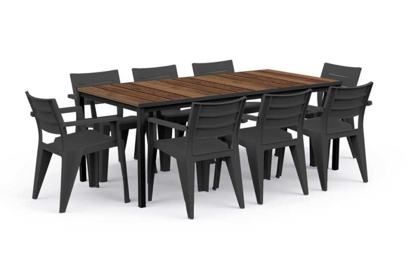 Zahradní stůl Keter Porto 200 walnut black steel