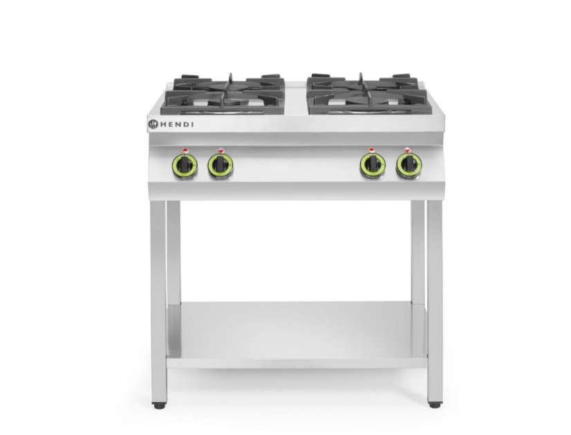 Otevřený stojan se 4 hořáky pro plynový sporák Kitchen Line, HENDI, Kitchen Line, 19kW, 800x700x(H)900mm