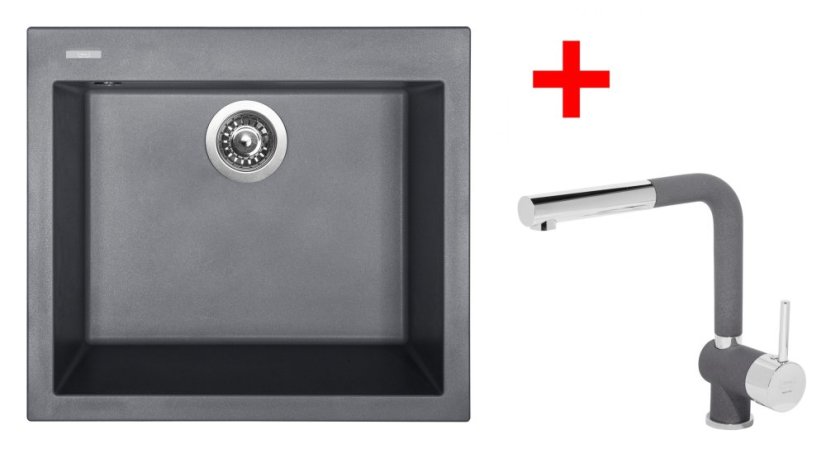 Sinks CUBE 560 Titanium + Mix 3 P GR Sinks CUBE 560 Titanium + Mix 3 P GR