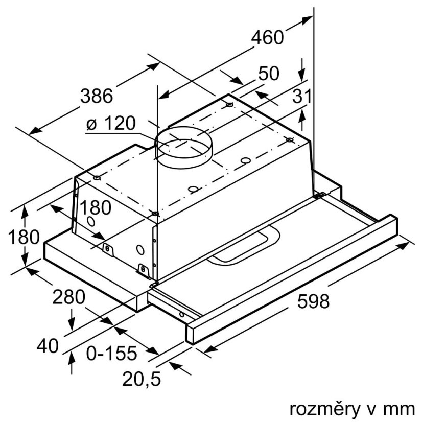 Výsuvná digestoř Bosch DFT63AC50