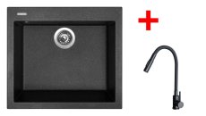 Sinks CUBE 560 Granblack + ELASTA S černá matná