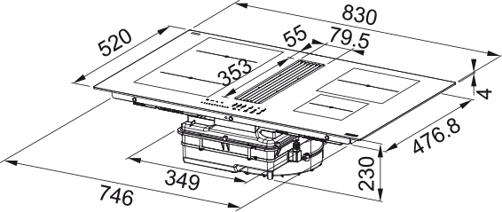 Indukční varná deska Franke FMA 8381R HI Černé sklo