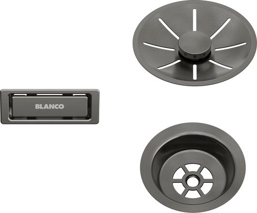 Odtoková sada InFino s přepadem C-overflow, satin dark steel Odtoková sada InFino s přepadem C-overflow, satin dark steel