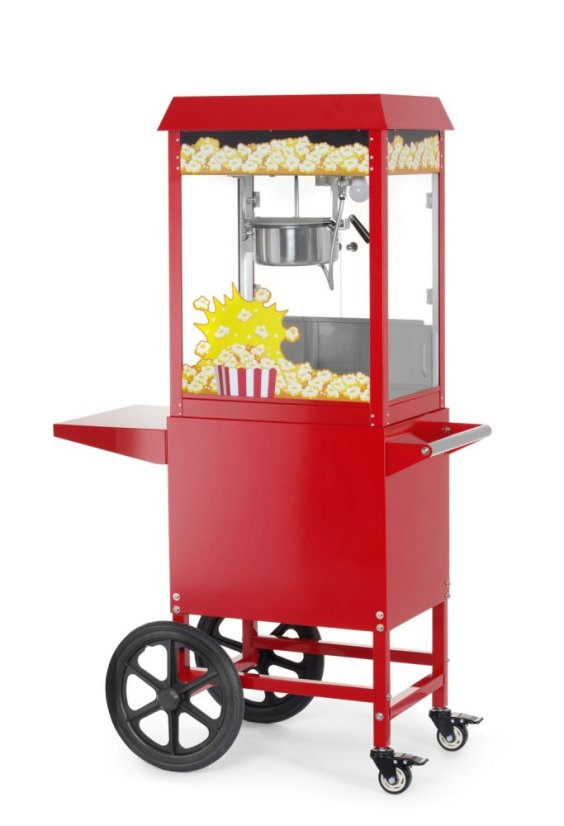 Popcornovač s vozíkem, HENDI, Červená, 230V/1155W, 940x510x(H)1553mm