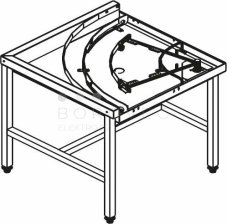 KROMO stůl rohový 90° mechanizovaný 850 x 850 x 850 mm