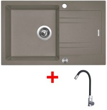 Sinks LINEA 780 XC Truffle + Elasta nerez/černá