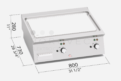 Elektr. grilovací plotna Bertos SE7FL8B-2/CPD