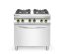 Plynový sporák se 4 hořáky a konvektomatem GN 1/1, HENDI, Kitchen Line, 230V/3000W, 19kW, 800x722x(H)900mm