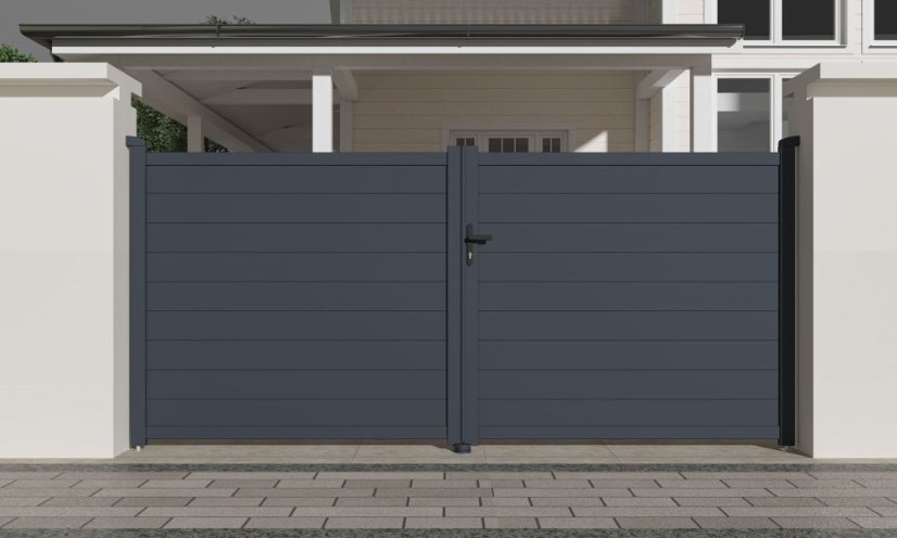 Brána G21 Orlando 350x158 cm dvoukřídlá, antracitová