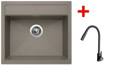 Sinks SOLO 560 Truffle + ELASTA S černá matná