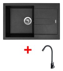 Sinks AMANDA 780 Granblack + ELASTA černá matná