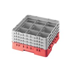 Cambro Koš Camrack 9 pozic, výška sklenice 30 cm - Červená