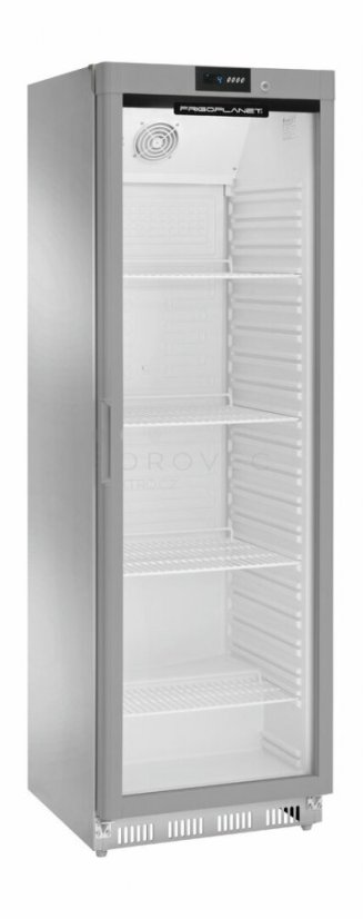 FRIGOPLANET skříň chladící AKD 400RG SS 360 L nerez/sklo