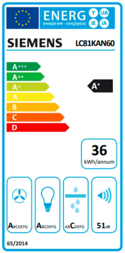 Komínová digestoř Siemens LC81KAN60