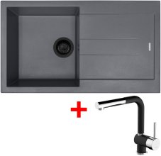 Sinks AMANDA 860 BL Nanogrey + MIX 3 P Nanoblack