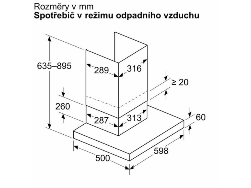 Komínová digestoř Bosch DWB63BC30