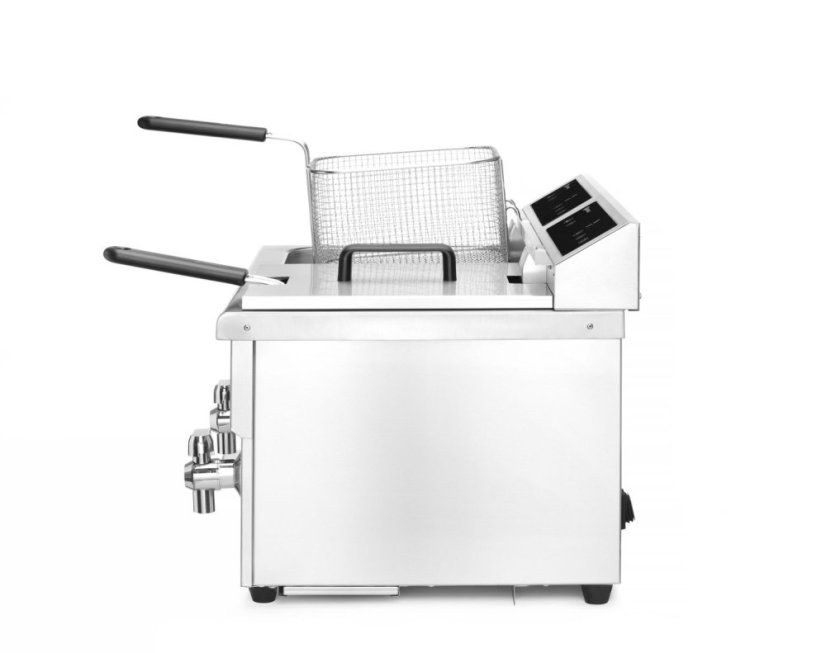 Indukční fritéza s výpustí - 2 x 8 l, HENDI, Profi Line, 16L, 230V/7000W, 577x609x(H)410mm