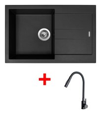 Sinks AMANDA 780 Pureblack + ELASTA S černá matná