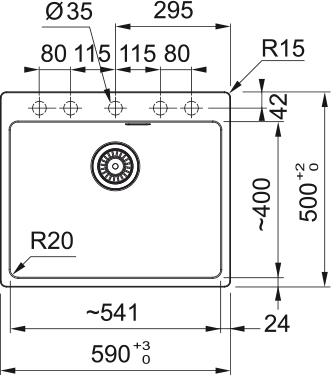 Franke MRG 610-54 FTL Šedá břidlice