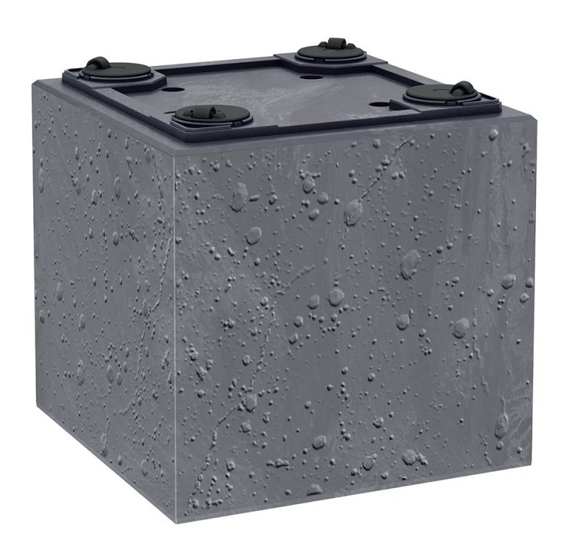 Květináč Prosperplast SIERRA SQUARE beton effect 38,5 cm antracit