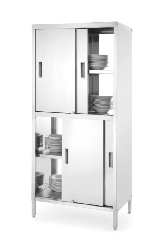 Průchozí skříňka s přepážkou a posuvnými dveřmi – přišroubovaná, HENDI, Kitchen Line, 1000x600x(H)1800mm Průchozí skříňka s přepážkou a posuvnými dveřmi – přišroubovaná, HENDI, Kitchen Line, 1000x600x(H)1800mm