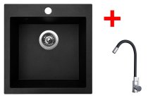 Sinks VIVA 455 Granblack + Elasta nerez/černá