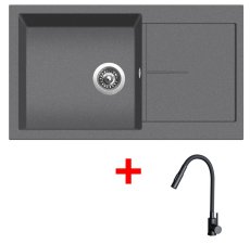 Sinks INFINITY 860 Titanium + ELASTA S černá matná