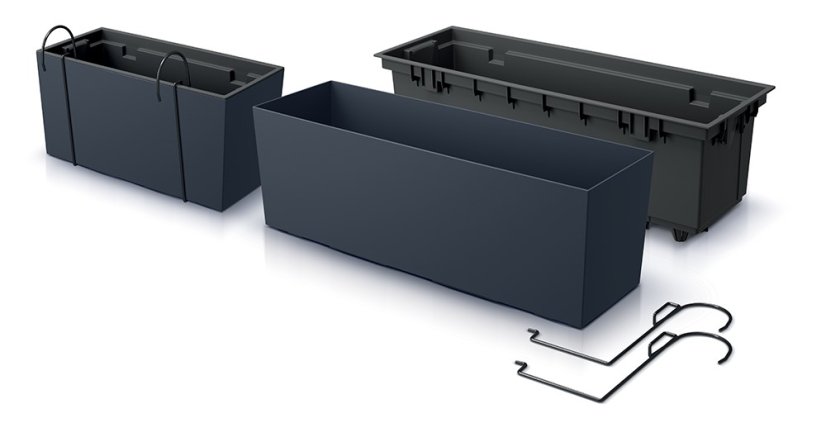 Květináč Prosperplast URBI CASE W 39,5 cm antracit