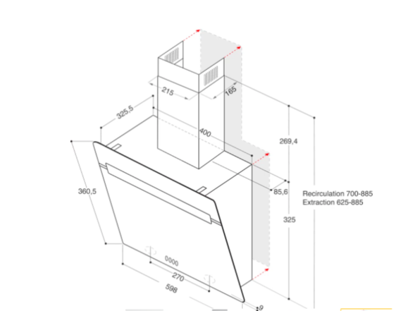 Komínová digestoř Whirlpool WHVP62FLTSK