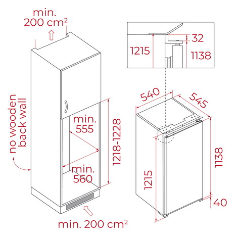 Vestavná chladnička Teka RSR 42260 FI WH 220-240 50 EU