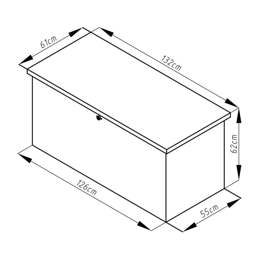 Zahradní box G21 Denver 400 L, metalický šedý plechový