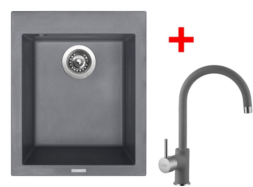 Sinks CUBE 410 Titanium + Vitalia GR Sinks CUBE 410 Titanium + Vitalia GR