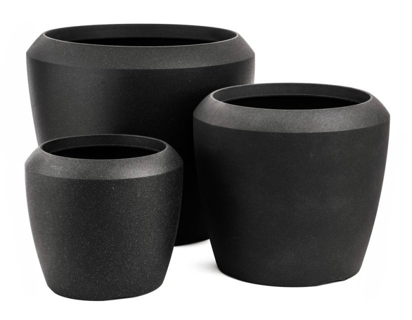 Květináč G21 Coal Round 33,5 x 33,5 x 30,5