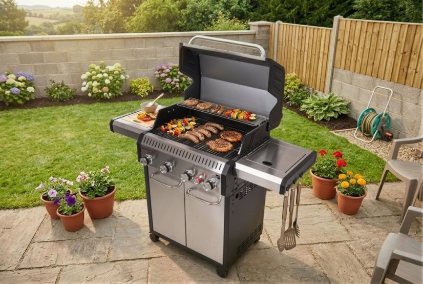 Plynový gril G21 Alabama Silver BBQ Premium Line, 5 hořáků + zdarma redukční ventil