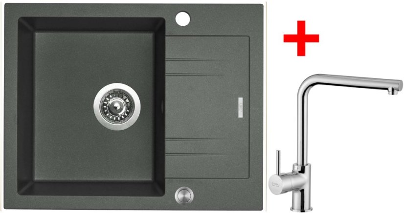 Sinks LINEA 600 XC Titanium + Elka Sinks LINEA 600 XC Titanium + Elka