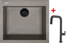 Sinks CUBE 560 BL Nanotruffle + EVA P Nanoblack