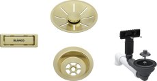 Odtoková sada 3 1" InFino pro jednu vaničku, přepad C-overflow, satin gold
