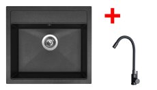 Sinks SOLO 560 Granblack + ELASTA černá matná