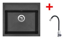Sinks SOLO 560 Metalblack + Elasta nerez/černá