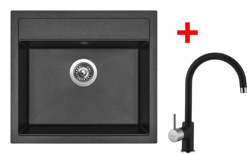 Sinks SOLO 560 Metalblack + Vitalia GR Sinks SOLO 560 Metalblack + Vitalia GR