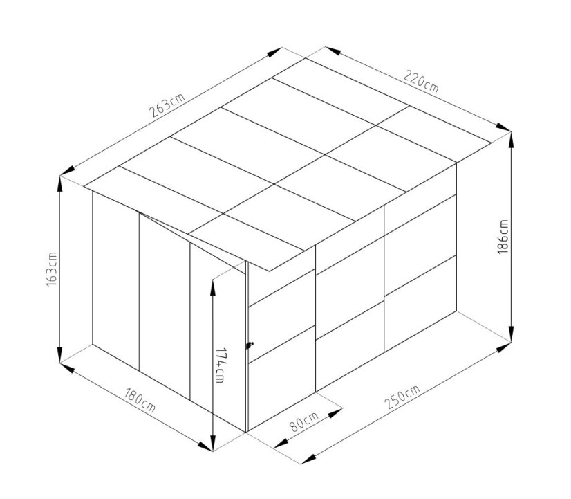 Kotec pro psa G21 KEN 572 - 260 x 220 cm, šedý