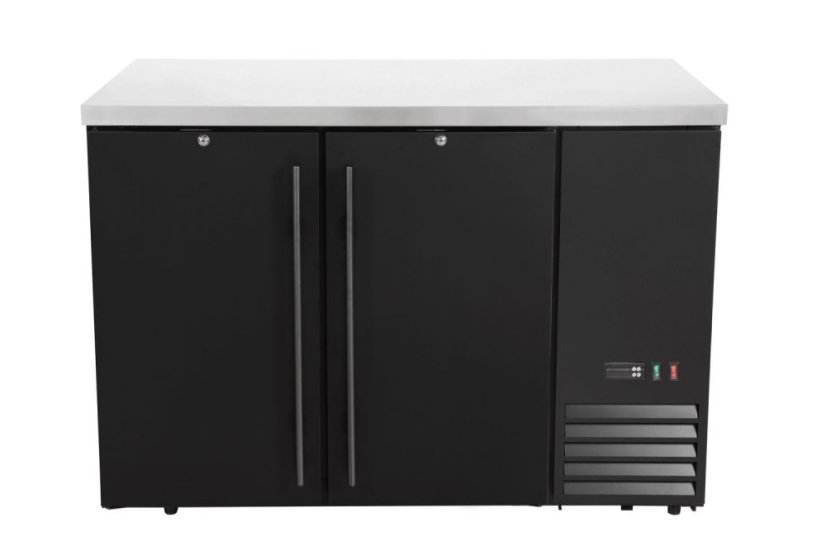 Chladicí barový pult, plné dveře, Arktic, 4 police, 283L, Černá, 230V/185W, 1217x631x(H)865mm Chladicí barový pult, plné dveře, Arktic, 4 police, 283L, Černá, 230V/185W, 1217x631x(H)865mm