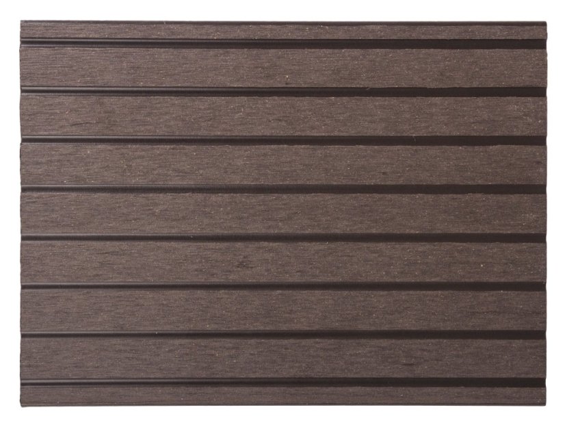 Terasové prkno G21 2,5 x 14,8 x 400 cm, Dark Wood s kulatými výřezy, WPC