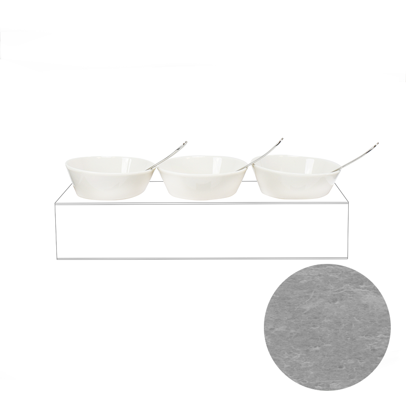 TOMGAST Box pro 3 misky, 400x130x80 mm, dekor beton TOMGAST Box pro 3 misky, 400x130x80 mm, dekor beton