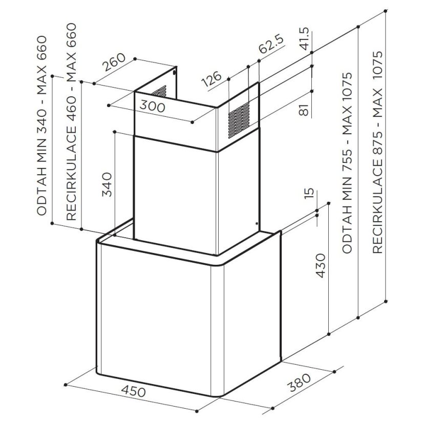 Komínová digestoř Faber LITHOS EG6 BK A45