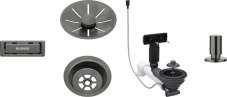 Odtoková sada 3 1" InFino pro jednu vaničku, přepad C-overflow, + táhlo, satin dark steel
