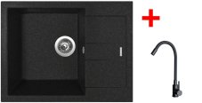 Sinks AMANDA 650 Granblack + ELASTA černá matná