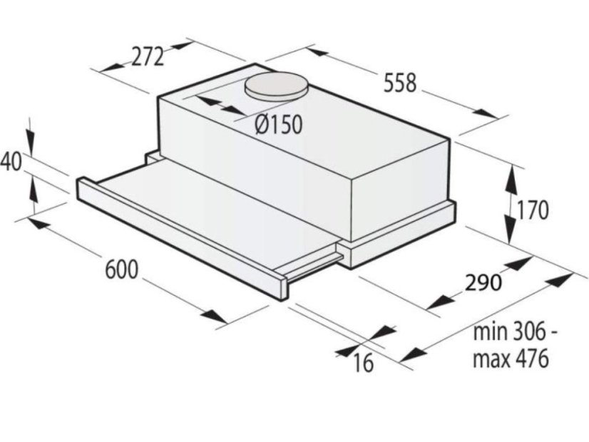 Výsuvná digestoř Gorenje TH62E4BG